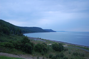 Blick von der Hütte über die Bucht