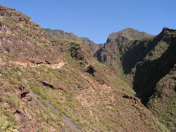 Die staubtrockene Landschaft des Barranco